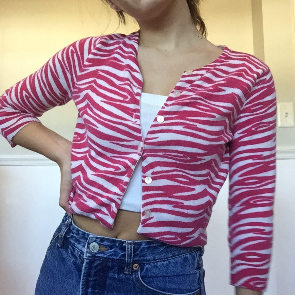 Sold. PINK ZEBRA CARDIGAN